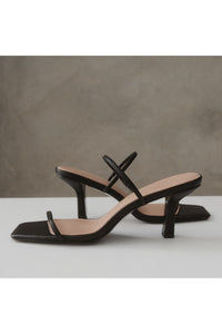 Black vegan leather heels - the Amanda, edie collective