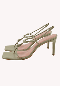 The Betty Knot heels in Sage vegan leather by edie collective